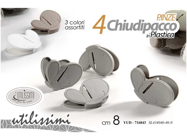 PINZE CHIUDIPACCO 4PZ PLASTICA