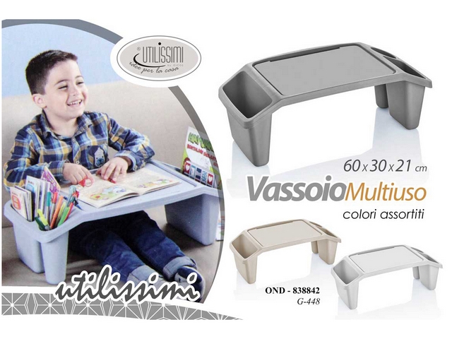 VASSOIO LETTO PLASTICA CM.60X30X21  MULTIUSO