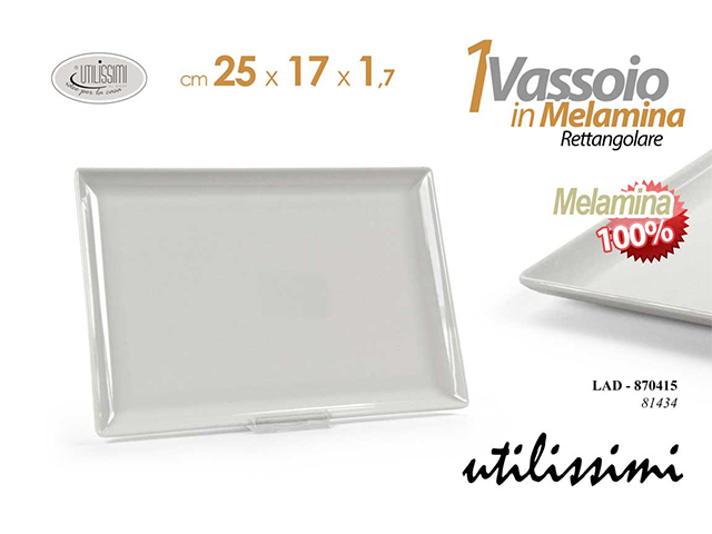 VASSOIO RETT.BIANCO MELAMINA 25x17x1.781434 870415
