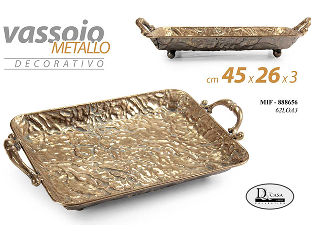 VASSOIO METALLO CM.45X26XH3 C/MANICI