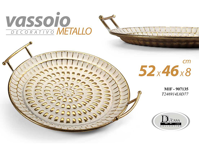 VASSOIO IN METALLO CON MANICI 52x46x8 CM