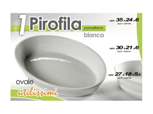 PIROFILA OVALE CM.27X18,5X5,5