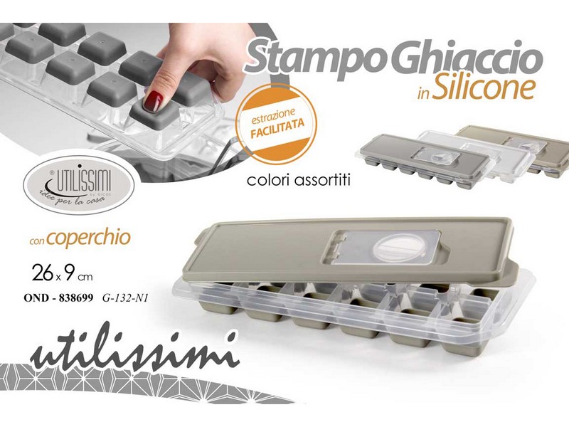 FORMETTA GHIACCIO SILICONE CM.26X9 C/COPERCHIO