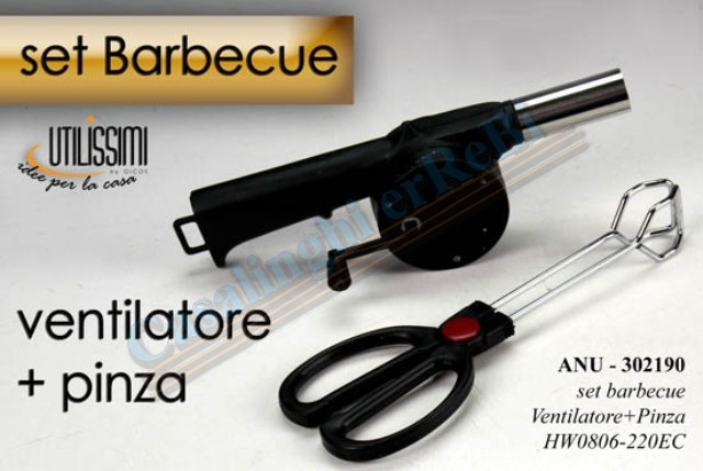 ATTREZZI X BARBECUE VENT.+PINZA