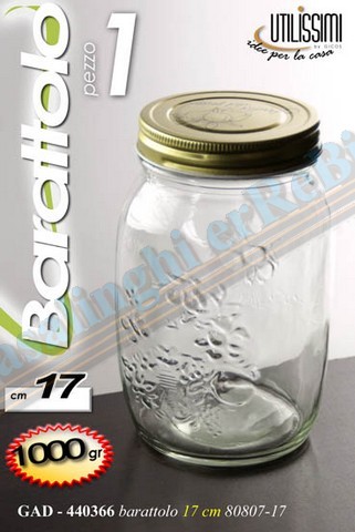 BARATTOLO VETRO 1KL CON TAPPO 440366