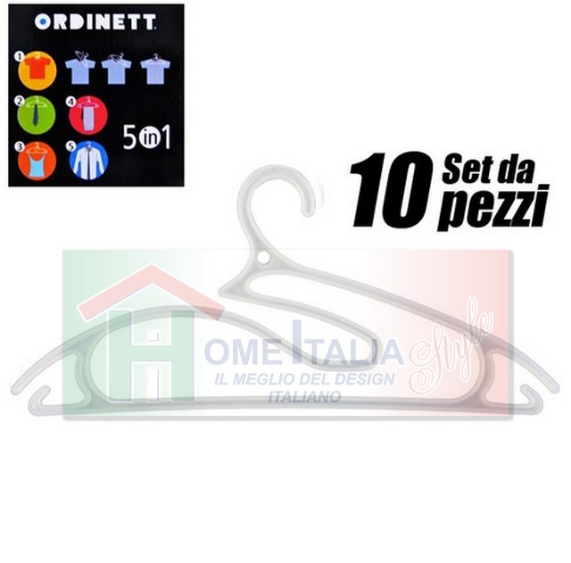 GRUCCE 5 IN 1 SET 10 PZ BIANCO PLASTICA