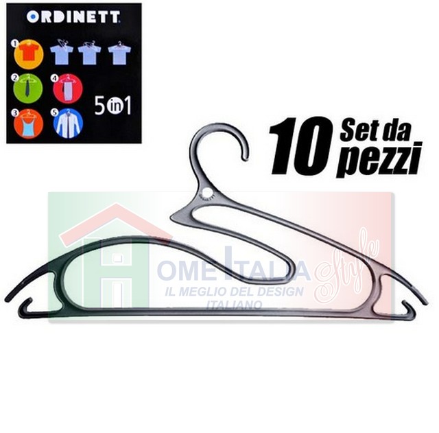 GRUCCE 5 IN 1 SET 10 PZ GRIGIO PLASTICA