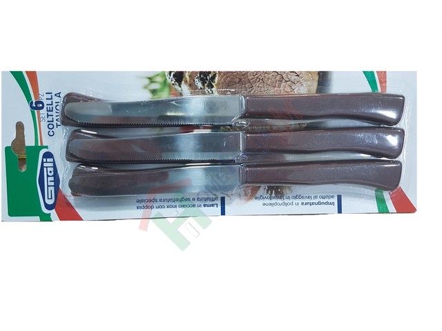 *COLTELLO TAVOLA 6 PZ MARRONE
