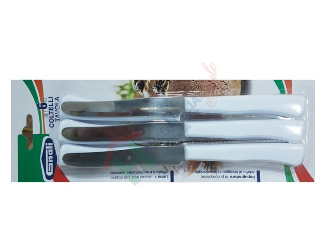 *COLTELLO TAVOLA 6 PZ BIANCO
