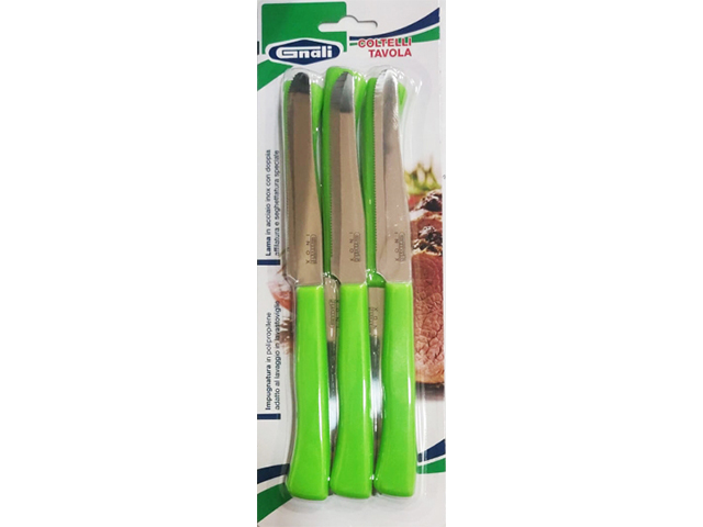 *COLTELLO TAVOLA 6 PZ VERDE 6CTV