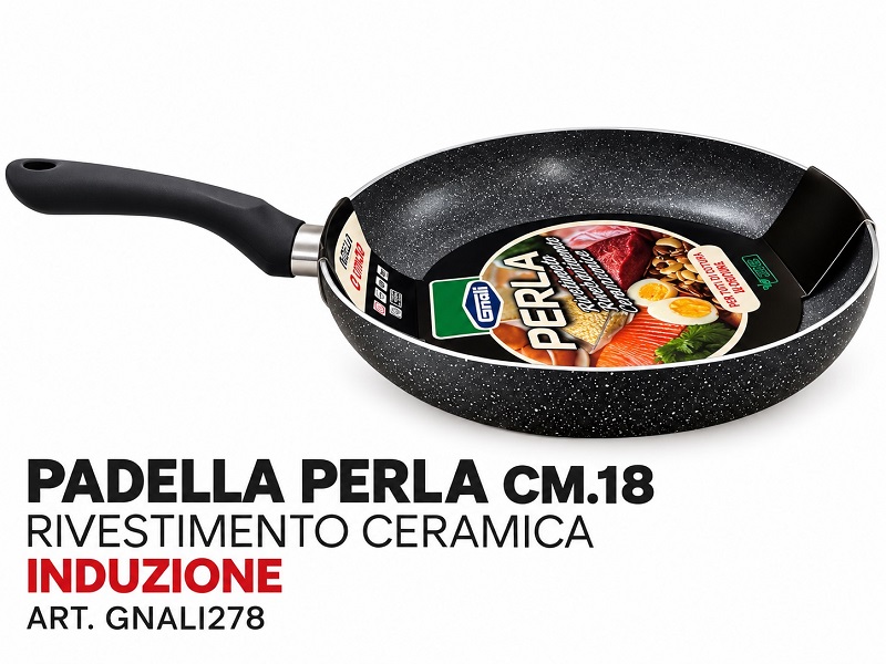 *PADELLA PERLA CM.18 RIVESTIMENTO CERAMICA INDUZIONE