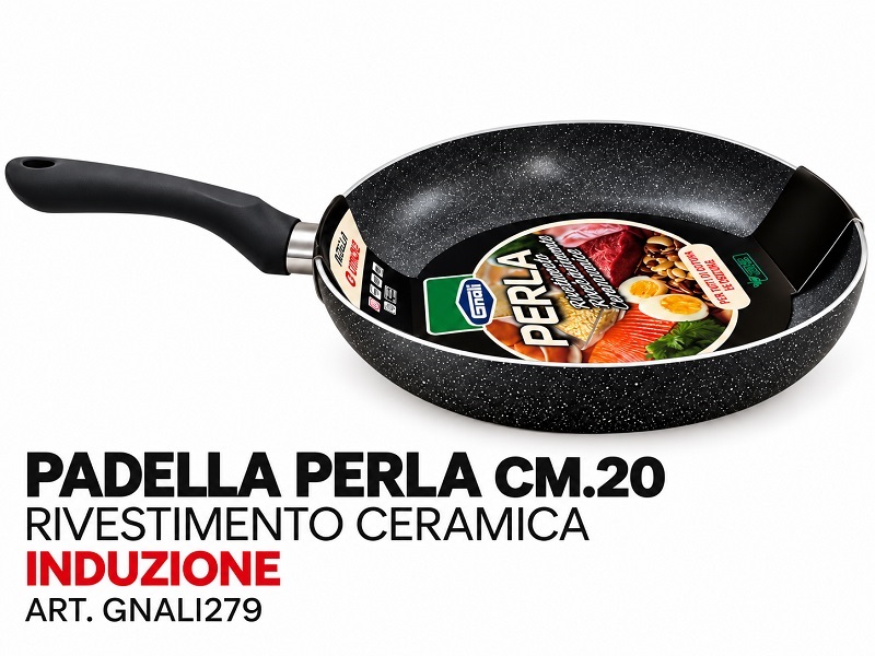 *PADELLA PERLA CM.20 RIVESTIMENTO CERAMICA INDUZIONE