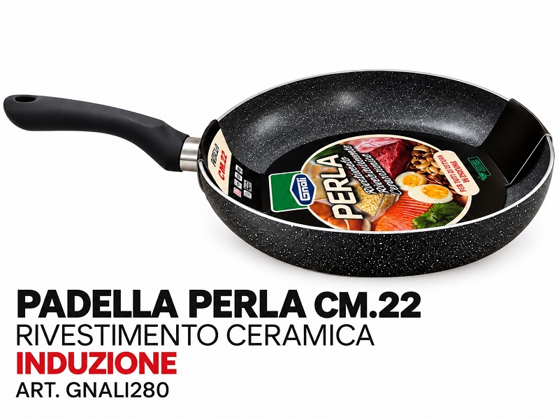 *PADELLA PERLA CM.22 RIVESTIMENTO CERAMICA INDUZIONE