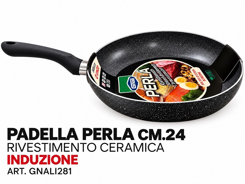 *PADELLA PERLA CM.24 RIVESTIMENTO CERAMICA INDUZIONE