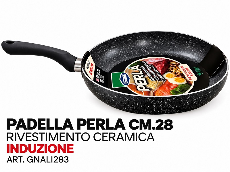 *PADELLA PERLA CM.28 RIVESTIMENTO CERAMICA INDUZIONE