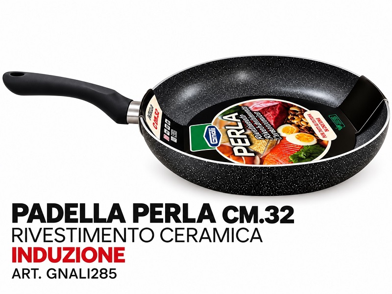 *PADELLA PERLA CM.32 RIVESTIMENTO CERAMICA INDUZIONE