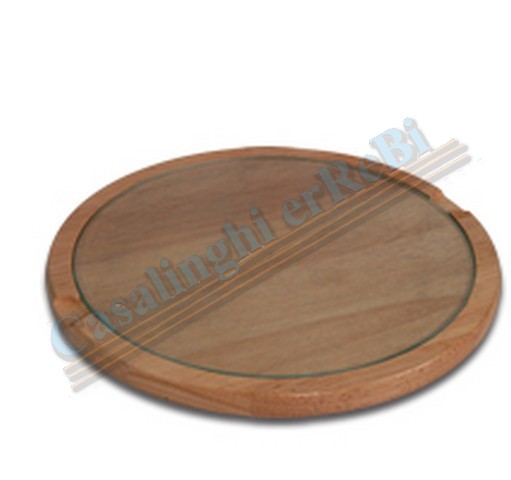 *PIATTO LEGNO A SERVIRE PIANO VTR    CM.25 CHIARO ART.1216