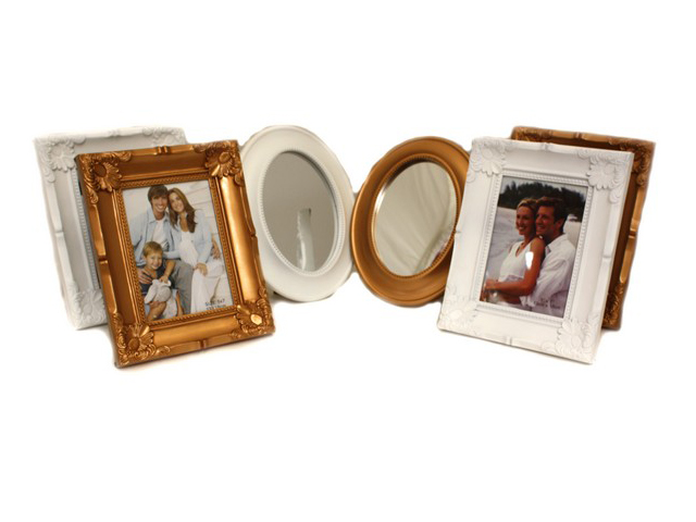 CORNICE FOTO 2 PZ 13X18 + 1 SPECCHIOBH77 2 COLORI