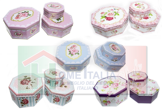 TRIS SCATOLA OTTAGONALE LATTA 22H8 ALGNTB