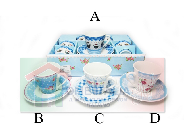 *SET 6 TAZZE CAFFE CON PIATTO ART313 ART313