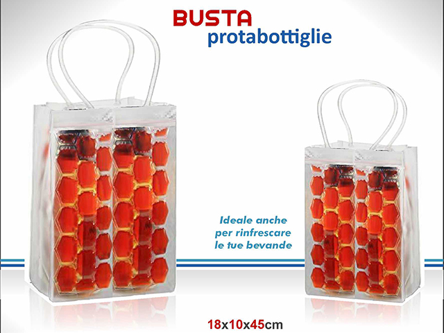 BORSA P/BOTTIGLIA PVC TRASP.