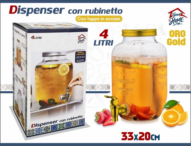 *DISPENSER 4LT C/RUBINETTO GOLD