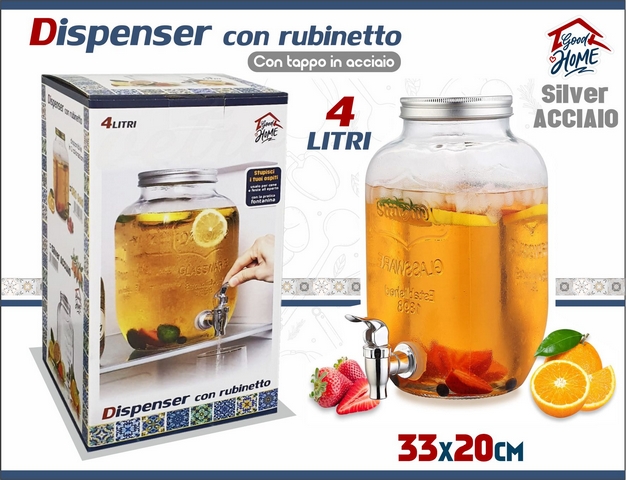 *DISPENSER 4LT C/RUBINETTO SILVER