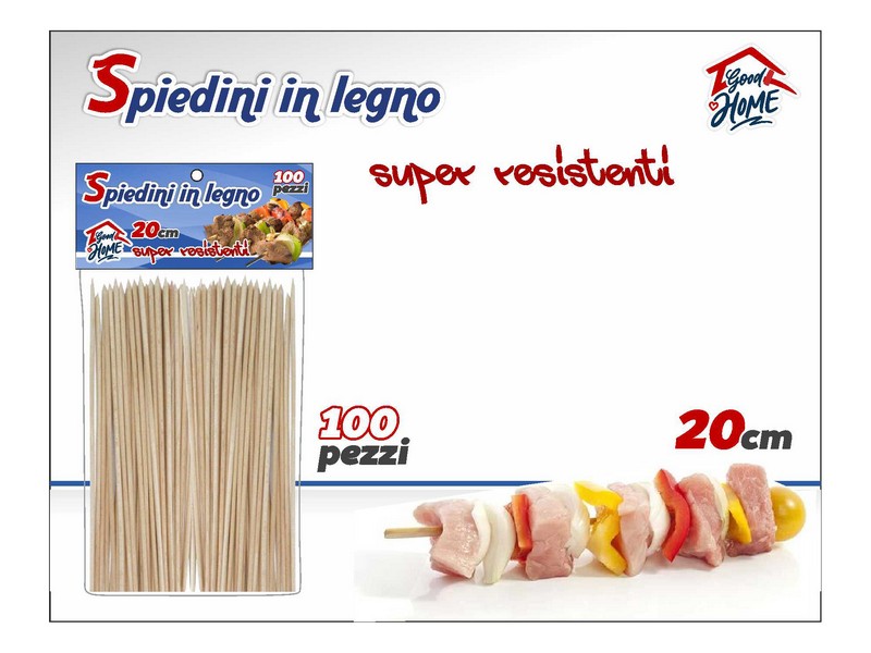 SPIEDINI LEGNO CM.20 PEZZI 100