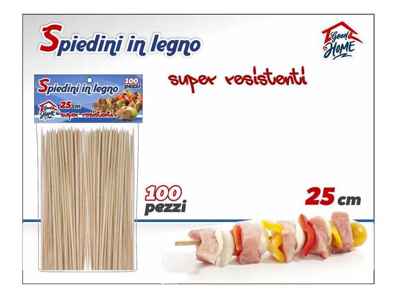 SPIEDINI LEGNO CM.25 PEZZI 100