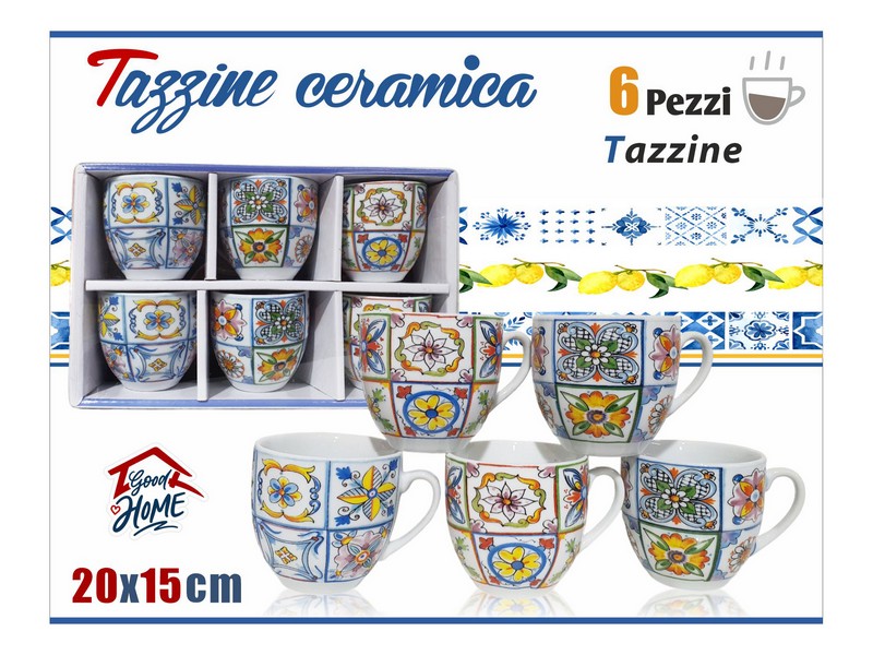 TAZZINE CAFFE 6 PZ CERAMICA ARTISTA