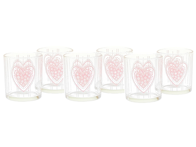 *BICCHIERE C/6 RITA 25 CUORE  ROSA   B2020/2277