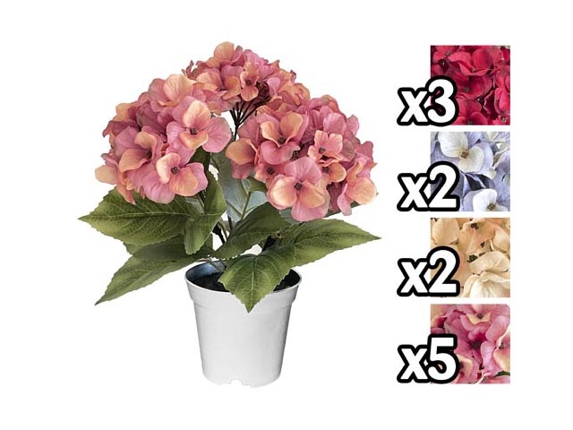 ORTENSIA RICH VASO 33CM 4 ASS.NIC 59526