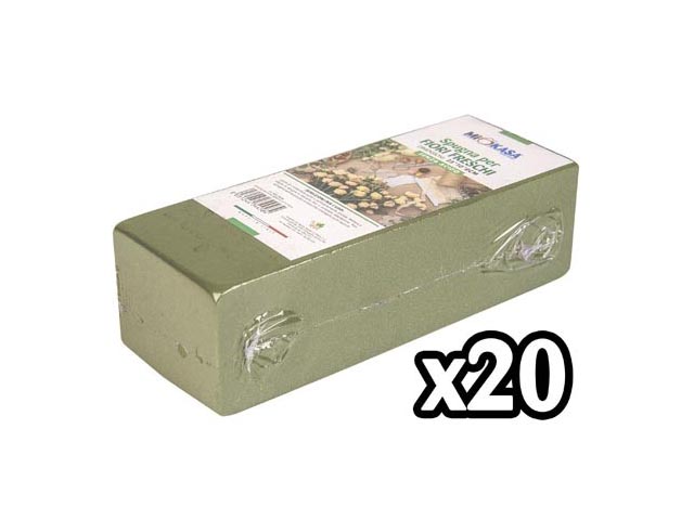 CONFEZIONE 20PZ SPUGNA PER FIORI FRESCHI 25*10*8CMNED 58088