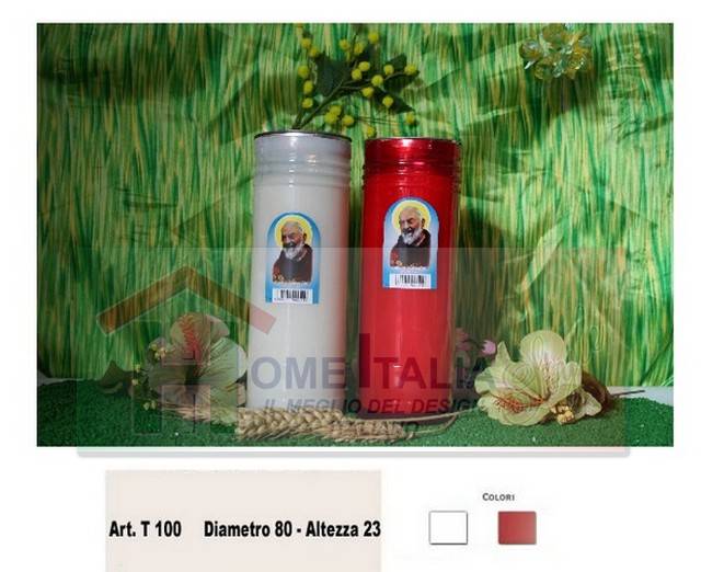 *LUMINI T100 PZ 12 ROSSO    H.CM.23,5 D.CM.8 PESO G.550