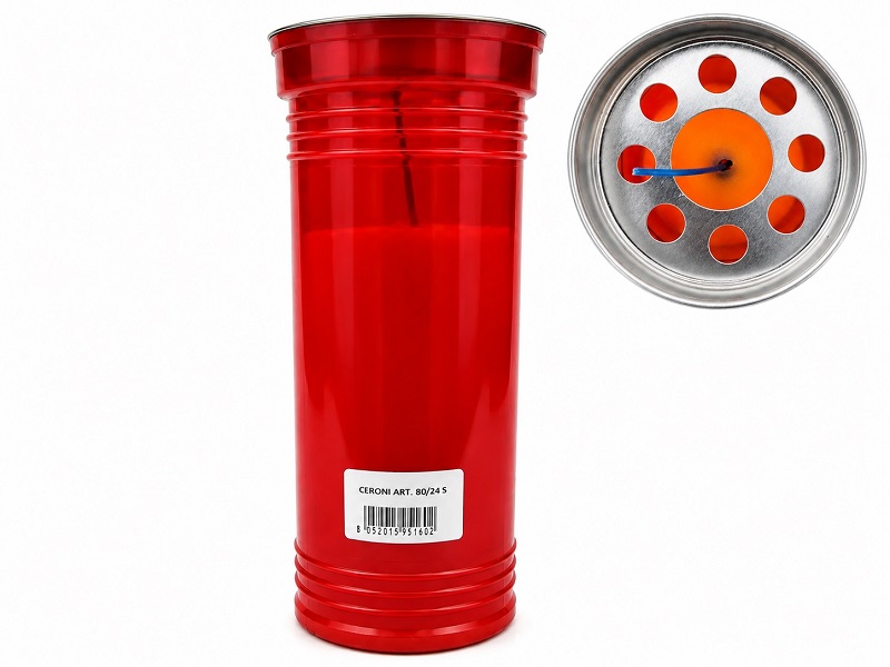 *LUMINI CERA PZ 20 ROSSO SUPER    80/24 SETTIMANALE