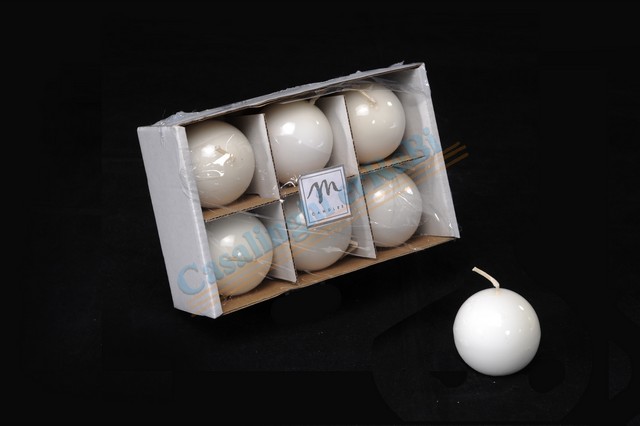CANDELE S/6 SFERA IN CERA LUCIDORO a D. cm 4,5