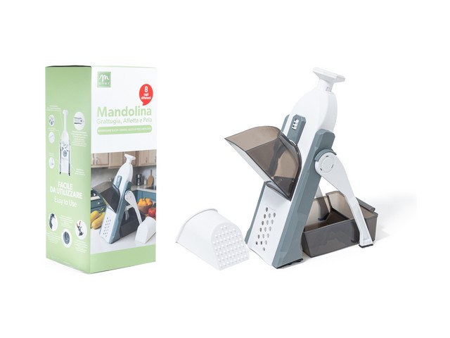MANDOLINA AFFETTA VERDURE CON REGOL.GRIGIO PLAST./ACCIAIO 32X13XH.25 cm