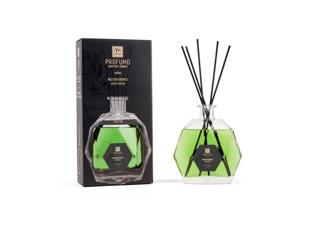DIFFUSORE FRAGRANZA 700 ML MUSCHIO BIANCO C/BACCHETTI