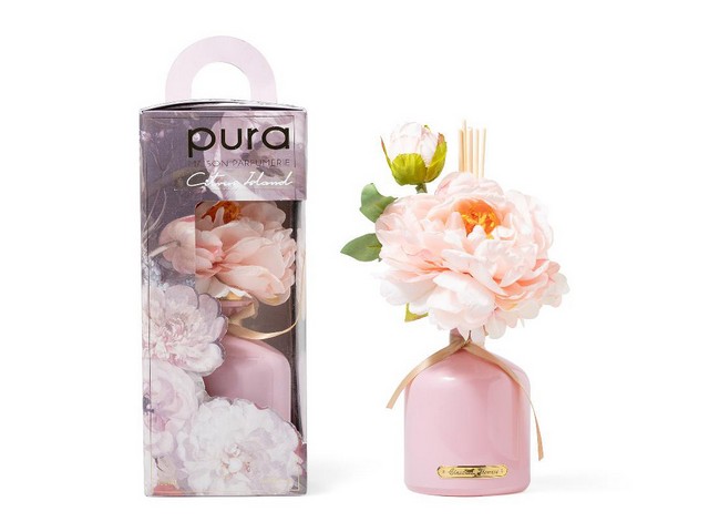 DIFFUSORE CON FIORI 500ml ROSA CITRUS ISLAND 12X12XH.34.5 cm