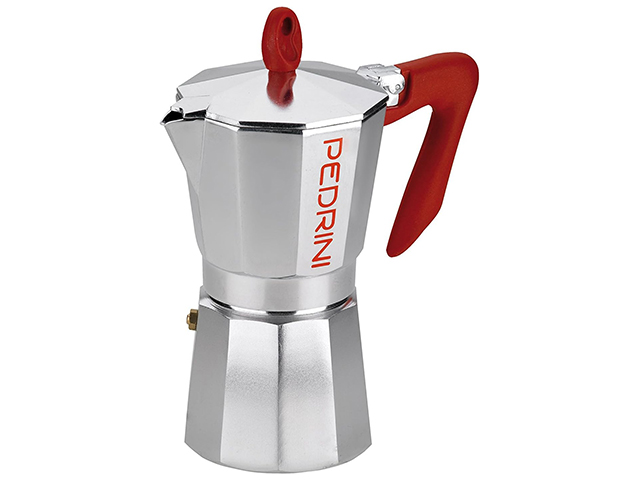 CAFFETTIERA 9 TZ 9085-0 BRILLANTATA MANICO ROSSO CON FASCIA