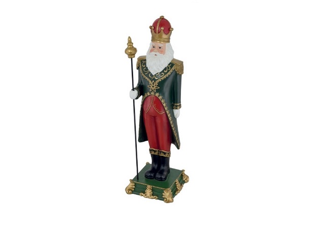*SOLDATINO BABBONATALE CON CORONA ORO/ROSSA 21638 CM.14X14XH48