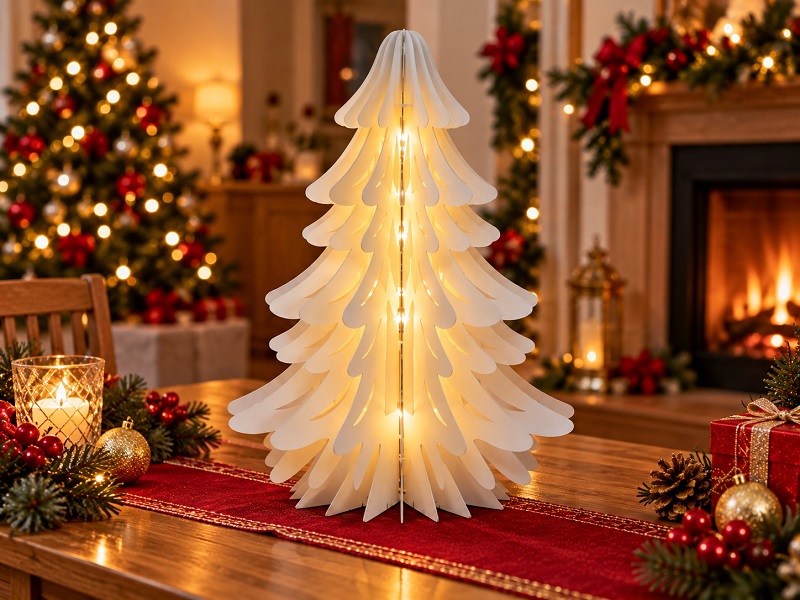 *ALBERO NATALIZIO IN CARTA 20LEDLUCE CALDA D.40 19156