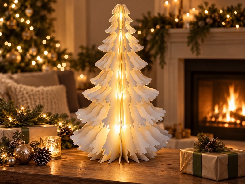 *ALBERO NATALIZIO IN CARTA 20LEDLUCE CALDA D.60 19157