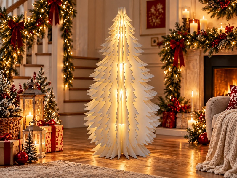 *ALBERO NATALIZIO IN CARTA 20LEDLUCE CALDA D.70 19158