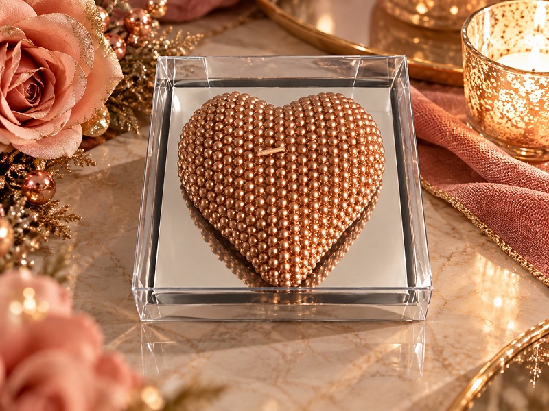 *CANDELA CUORE MICROPERLINE ORO CM.12X12XH4 21401