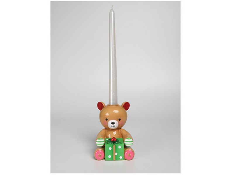 *PORTACANDELA FORMA ORSO SEDUTO CM.9,5X9X12,8 COD.21596