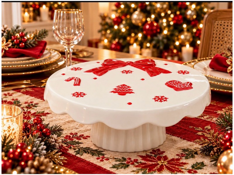 *ALZATINA CERAMICA NATALE 23X23XH8   26175