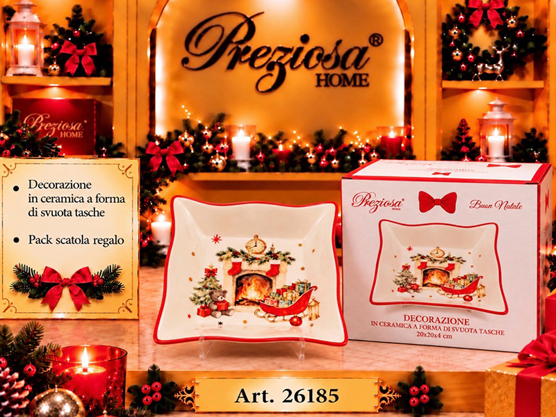 *SVUOTATASCHE CERAMICA CM.20X20 NATALE 26185