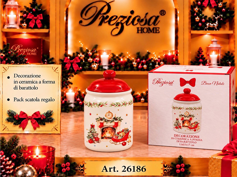 *BARATTOLO CERAMICA D.11XH17 NATALE 20186