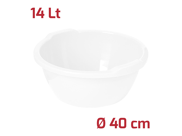 BACINELLA TONDA D40 14L BIANCO 9019066BM1